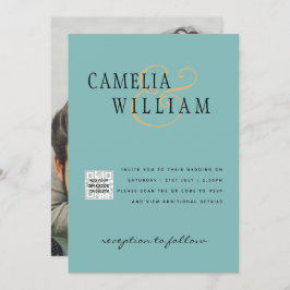 Invitación de Boda con Código QR RSVP Vidrio de Ma