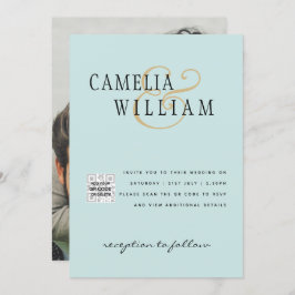 Invitación de Boda con Código QR RSVP Vidrio de Ma