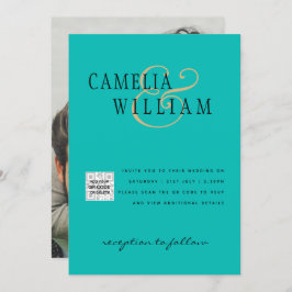 Invitación de Boda con Código QR RSVP Vidrio de Ma