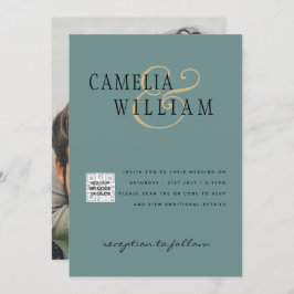 Invitación de Boda con Código QR RSVP Vidrio de Ma