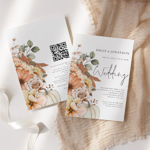 Invitación de Boda con Código QR y Letra de Calaba