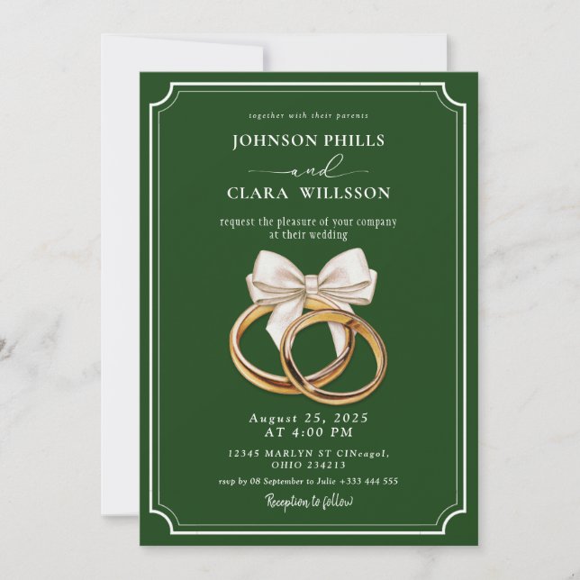 Invitación de boda con código QR y video (Anverso)