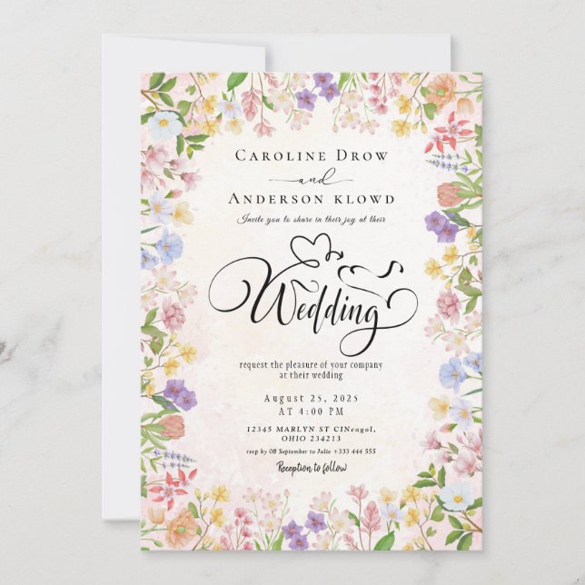 Invitación de boda con código QR y video (Anverso)