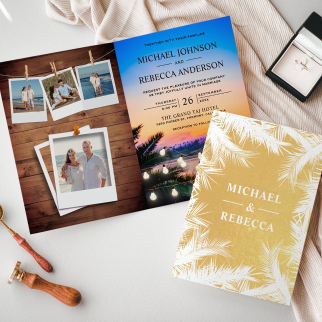 Invitación de boda con collage de fotos del atarde (Subido por el creador)
