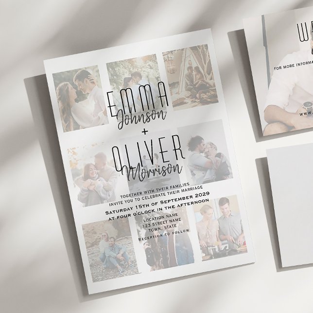 Invitación de Boda con Collage de Fotos Moderno (Subido por el creador)