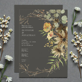Invitación de boda con colores neutros y acuarela