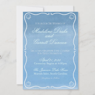 Invitación de boda con conchas minimalistas