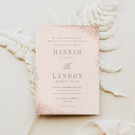 Invitación de boda con confeti brillante de lámina