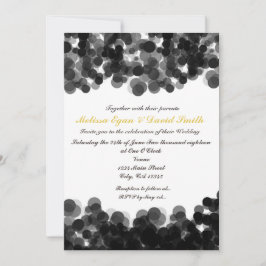 Invitación de boda con confeti de caviar negro y b