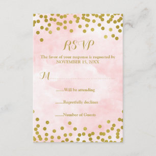 Invitación de boda con confeti dorado y acuarela r