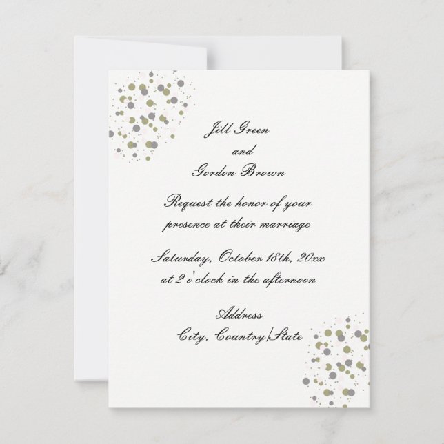 Invitación de boda con confeti Gold Blush (Anverso)