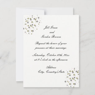Invitación de boda con confeti Gold Blush