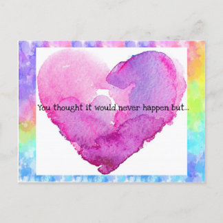 Invitación de boda con corazón de Tie-Dye
