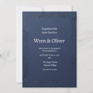 Invitación de boda con corona botánica escocesa   