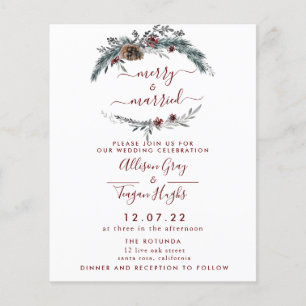 Invitación de Boda con Corona Floral   Folleto de 