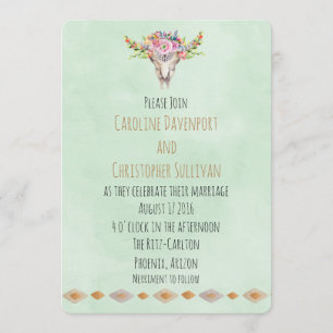 Invitación de Boda con Cráneo de Vaca al Estilo Bo