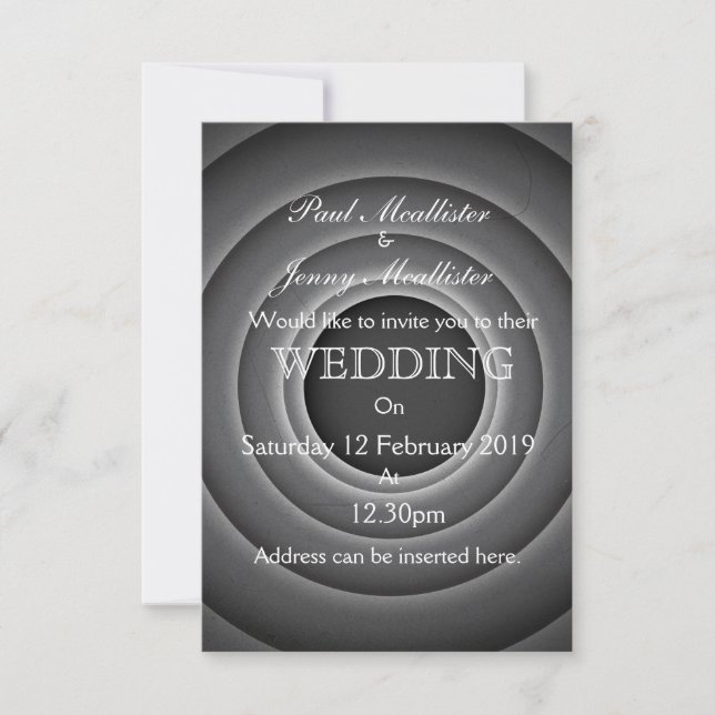 Invitación de boda con créditos de película retro  (Anverso)