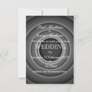 Invitación de boda con créditos de película retro 