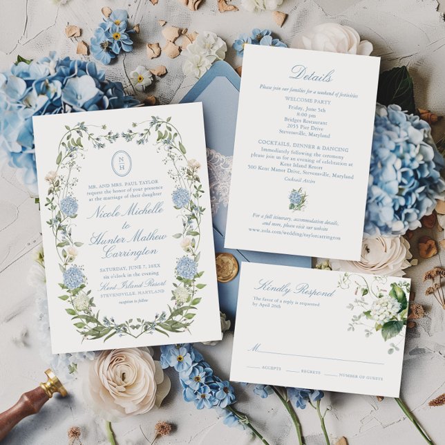 Invitación de Boda con Cresta de Monograma de Hort (Subido por el creador)