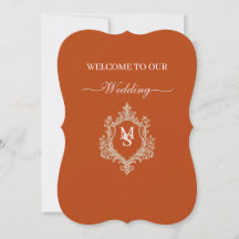 invitación de boda con cresta de monograma Elegant