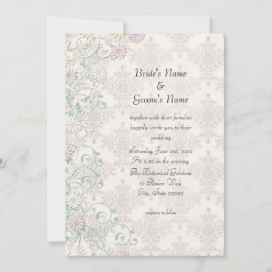 Invitación de Boda con Damasco y Flores de Primave