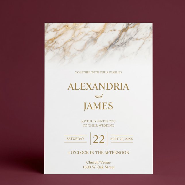 Invitación de boda con desvanecimiento de mármol s (Subido por el creador)
