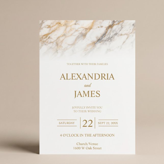Invitación de boda con desvanecimiento de mármol s (Subido por el creador)