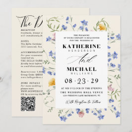 Invitación de Boda con Detalles de Pradera de Flor