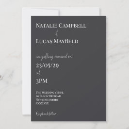 Invitación de boda con diamantes en blanco y negro