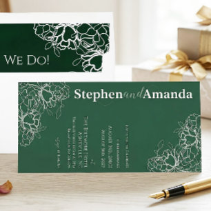 Invitación de boda con dibujo de línea floral mode