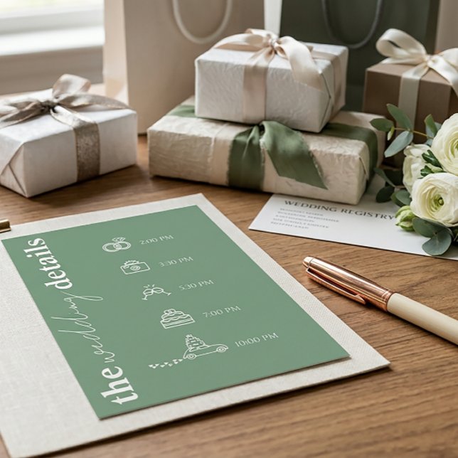 Invitación de boda con dibujo de línea floral mode (Subido por el creador)