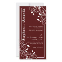 Invitación de boda con dibujo de línea floral Rosa
