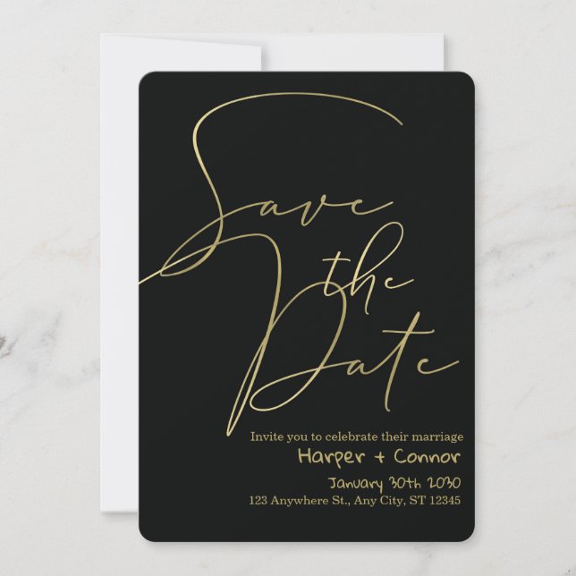 Invitación de boda con dibujos lindos para guardar (Anverso)
