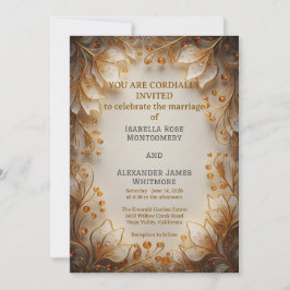 Invitación de boda con diseño de flora elegante