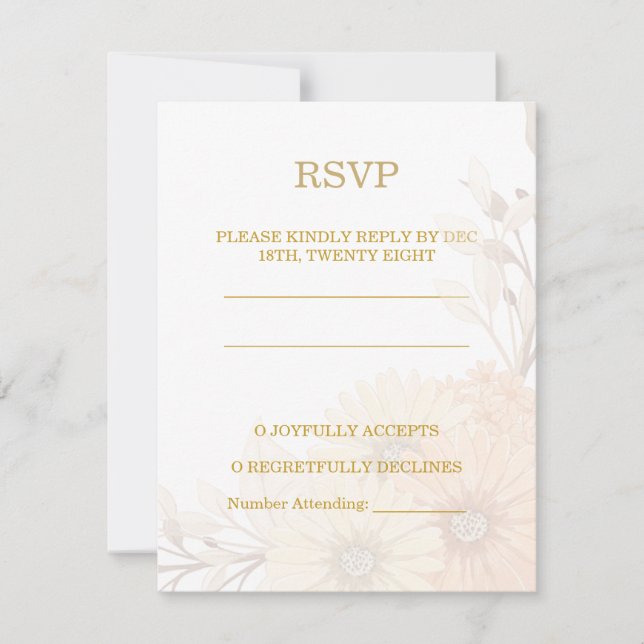 Invitación de boda con diseño floral pastel (Anverso)