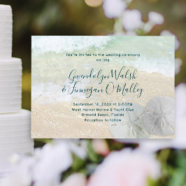 Invitación de boda con dólar de arena