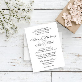 Invitación de boda con dos corazones en letra eleg
