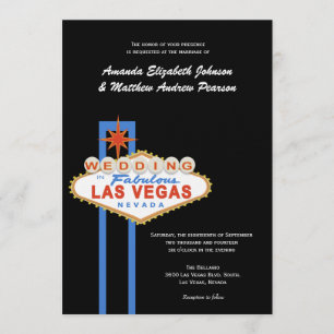 Invitación de Boda con el Letrero de Las Vegas