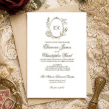 Invitación de boda con elegancia botánica vintage
