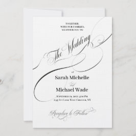 Invitación de boda con elegante letra de caligrafí