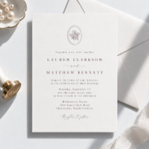 Invitación de boda con emblema de roble grabado vi