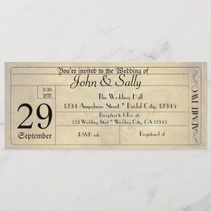 Invitación de boda con entrada de estilo antiguo v