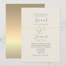 Invitación de boda con escritura dorada minimalist