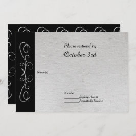 Invitación de boda con espirales plateados elegant