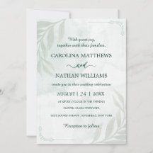 Invitación de boda con esquinas florales elegantes