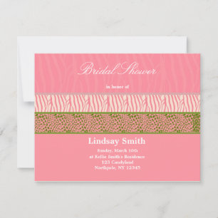 Invitación de boda con estampado de animal rosa