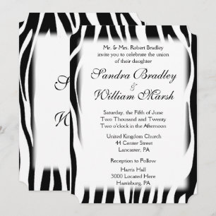 Invitación de Boda con Estampado de Cebra