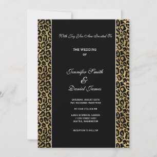 Invitación de boda con estampado de leopardo