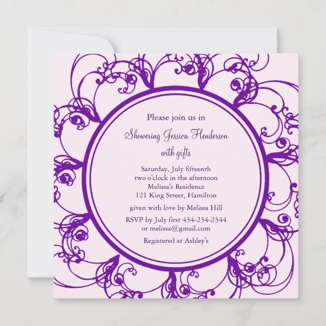 Invitación de boda con estampado floral elegante ( (Anverso)
