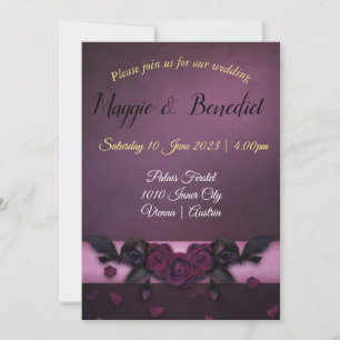 Invitación de boda con estilo gótico. Personalizab